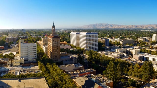  The view on the north part of the downtown of San Jose, California