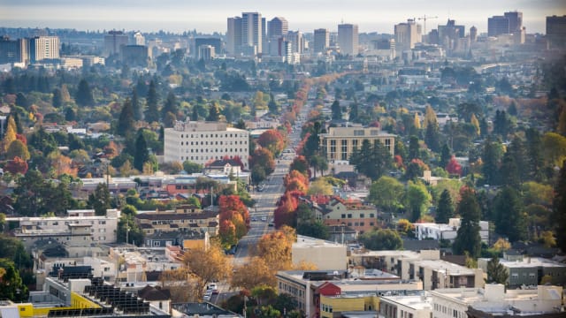 Aerial view of Oakland, CA