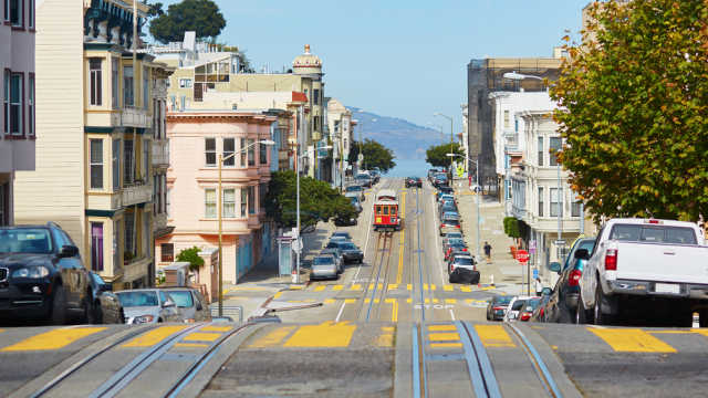 Cable car in San Francisco, California, USA