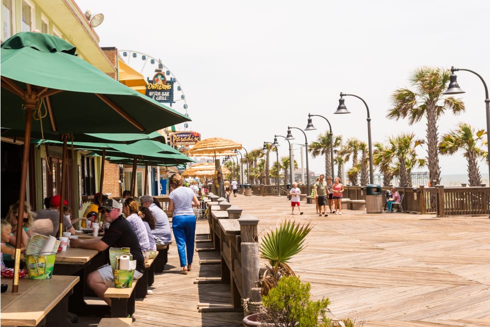 Boardwalk in Myrtle Beach, South Carolina.
