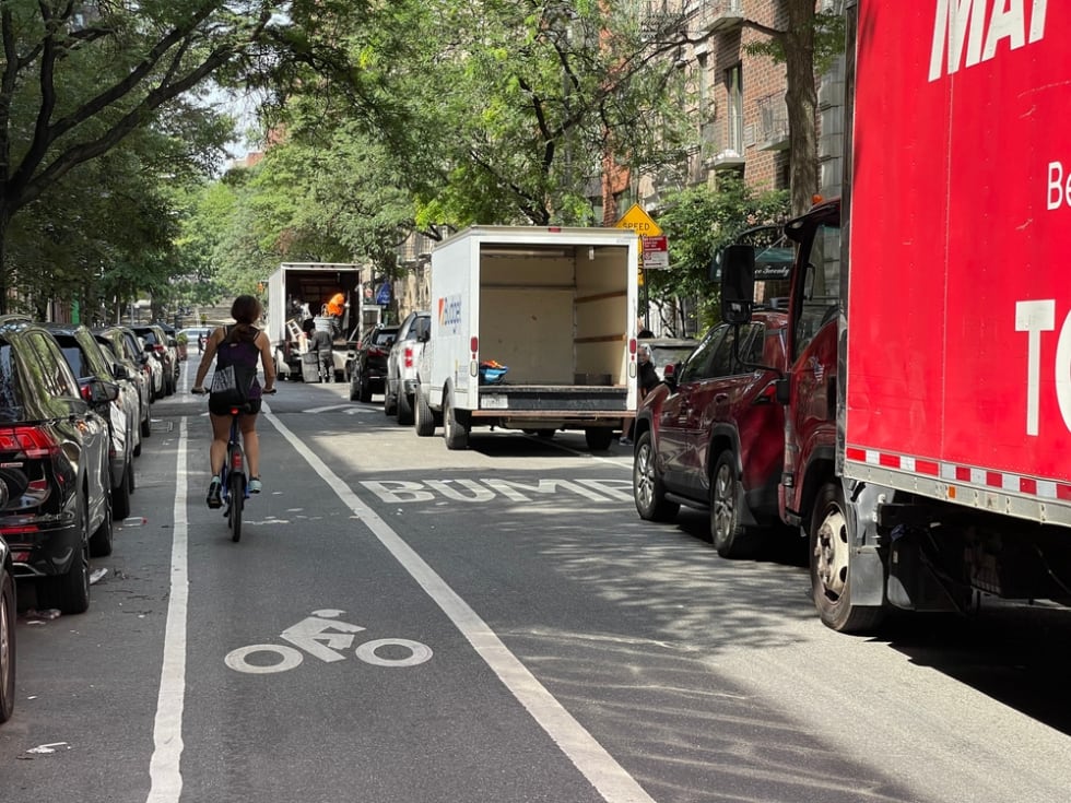 Moving Vans on Upper East Side Street