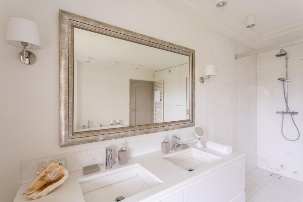 Bathroom mirror frame