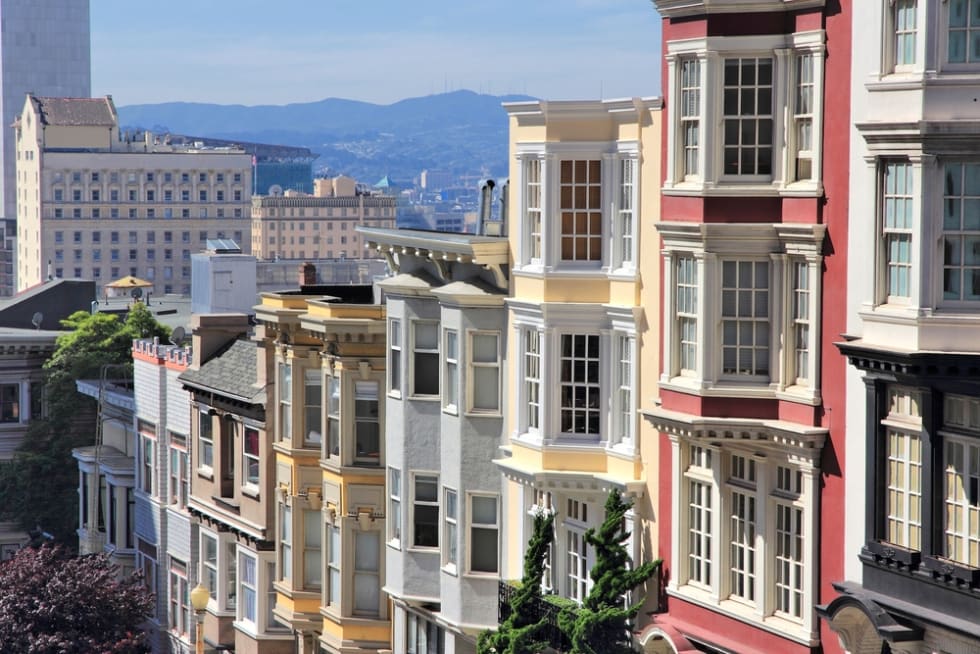  San Francisco, California, United States - beautiful old architecture in Nob Hill area.