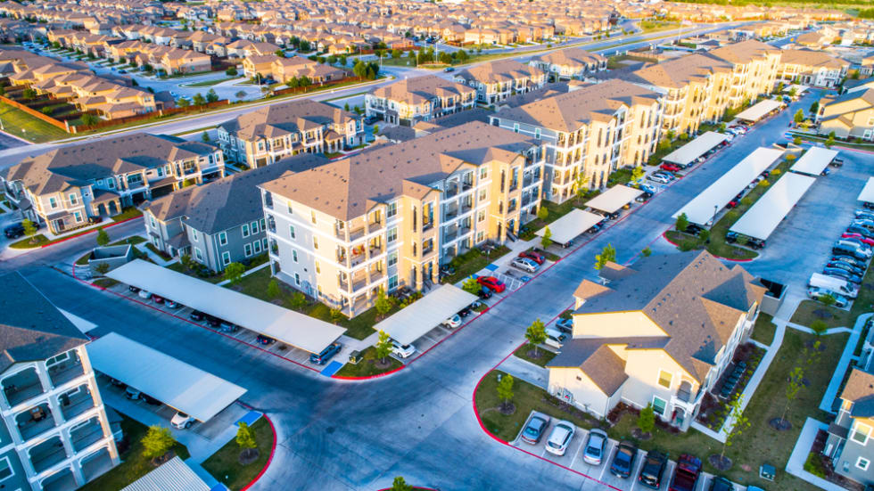 Huge massive Apartment townhome complex multistory building in North Austin , Texas 