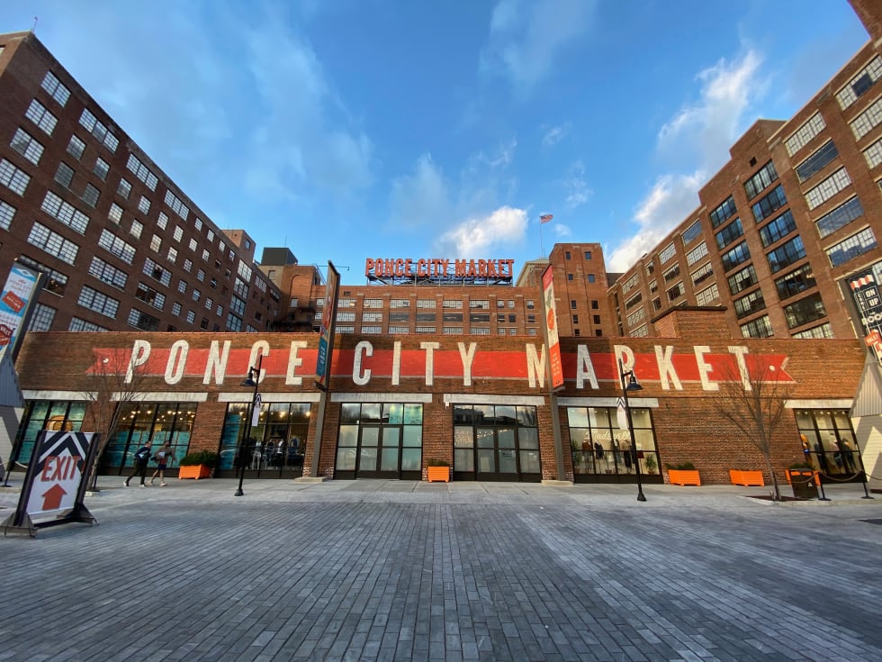 Ponce City Market, a repurposed vintage factory building, now hip shopping and restaurant destination