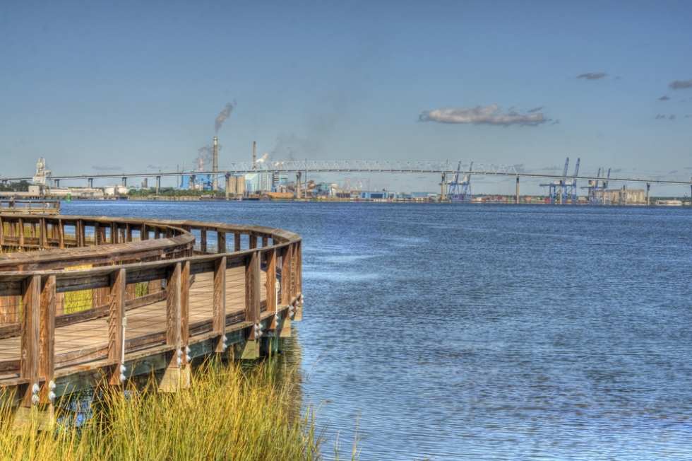 View of Industry from Riverfront Park in North Charleston, SC 