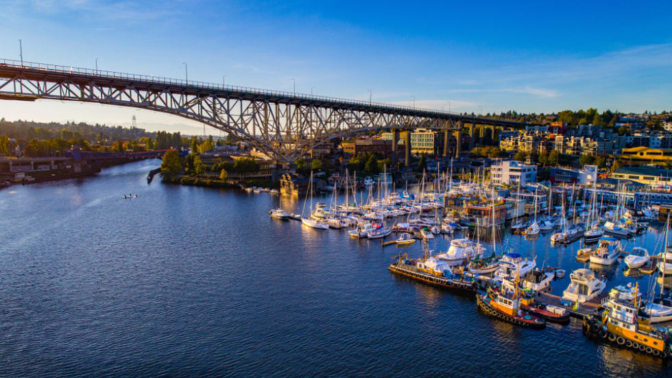 Aurora Bridge from Below in Seattle