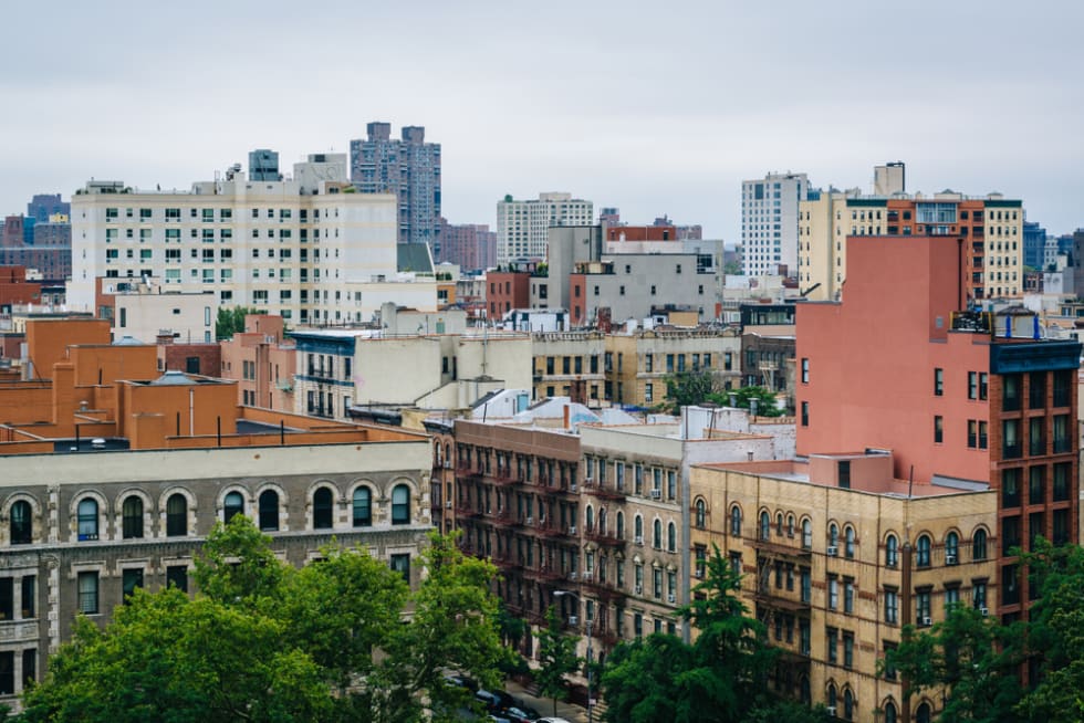  View of Harlem from Morningside Heights, in Manhattan, New York City.