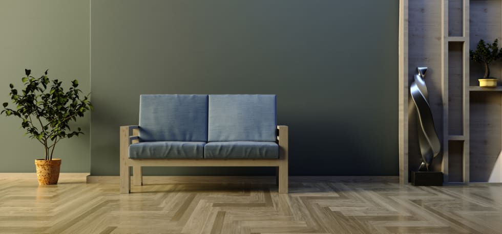  Modern Relaxing Comfortable luxury Warm Interior Living Room Wooden Floor Couch Loveseat Chair Decorative Plant Sunny Background