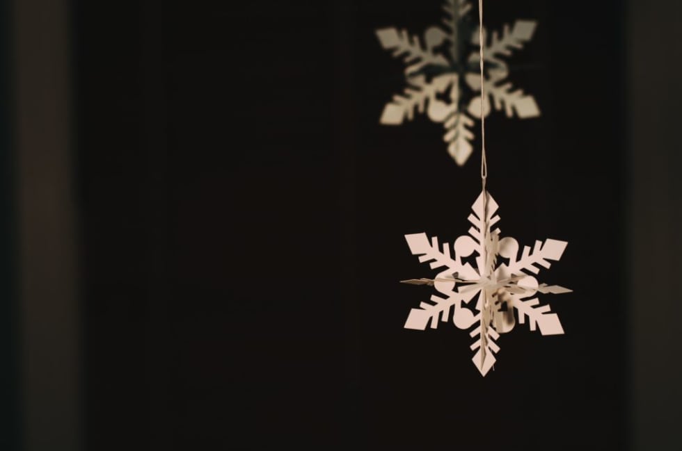 Hanging DIY snowflakes
