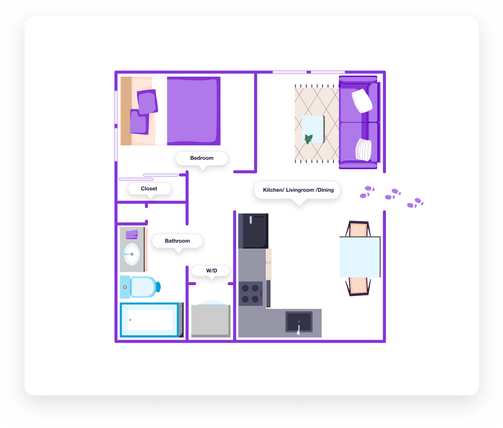 400 Square Foot Apartment Floor Plan