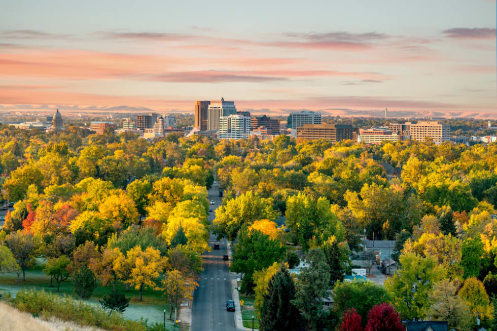  Fall colors in the city of trees Boise Idaho morning