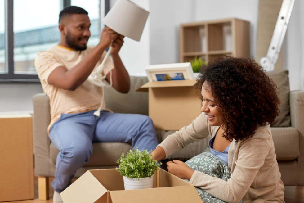 couple moving into apartment