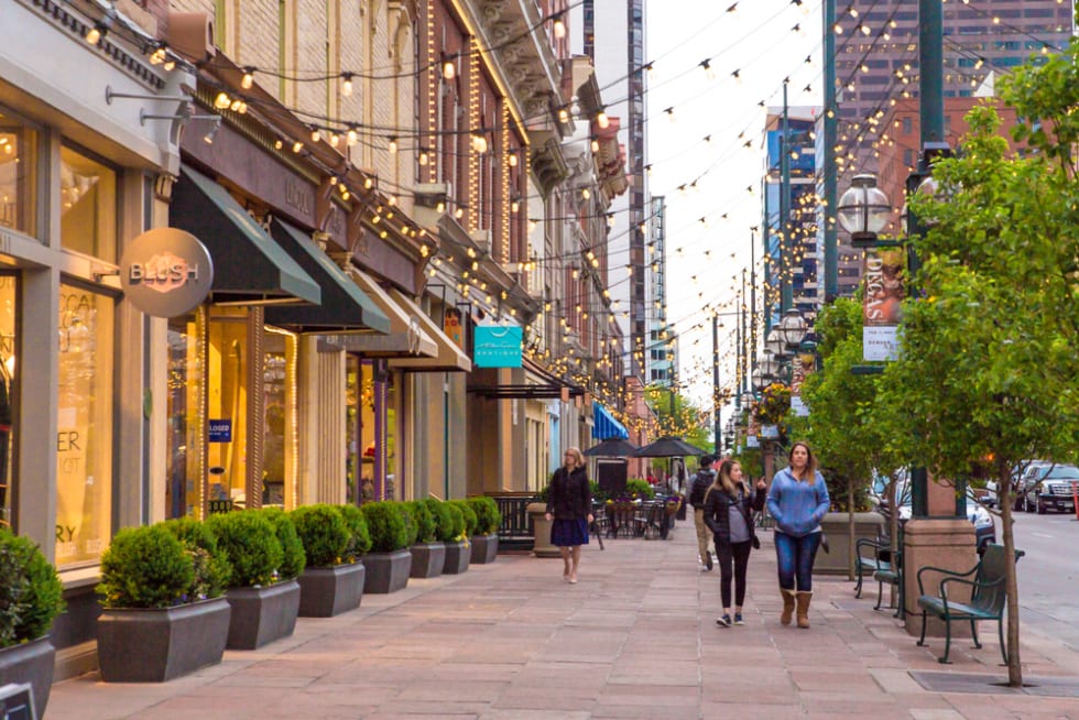 Young people walking around Denver
