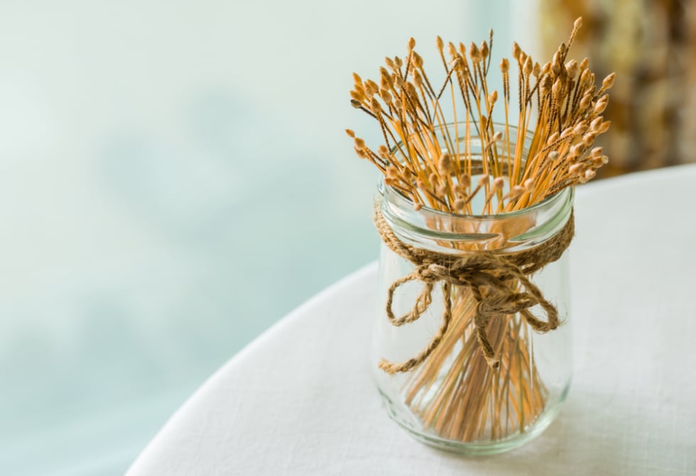 Wheat decor in a jar