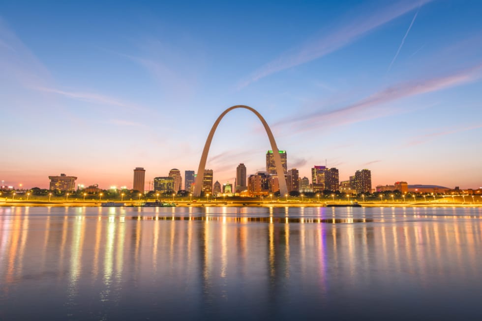 St. Louis skyline at dusk