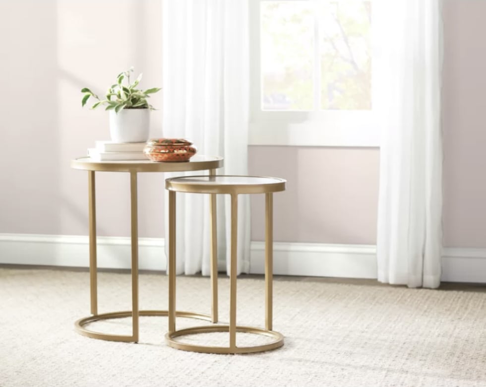 A set of nested tables for a small living room