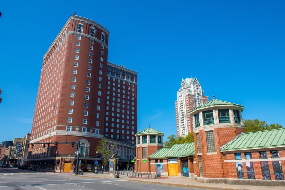 Providence hotel was built in 1922 at 11 Dorrance Street in downtown Providence, Rhode Island RI, USA. Now this building is Graduate Providence Hotel.