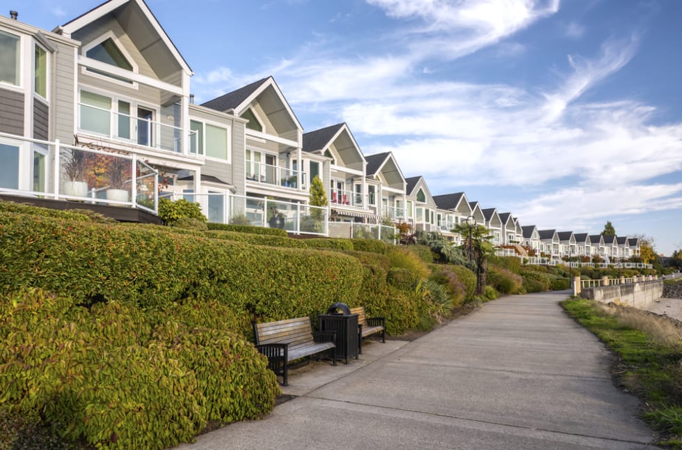 Riverfront real estate in Vancouver Washington.