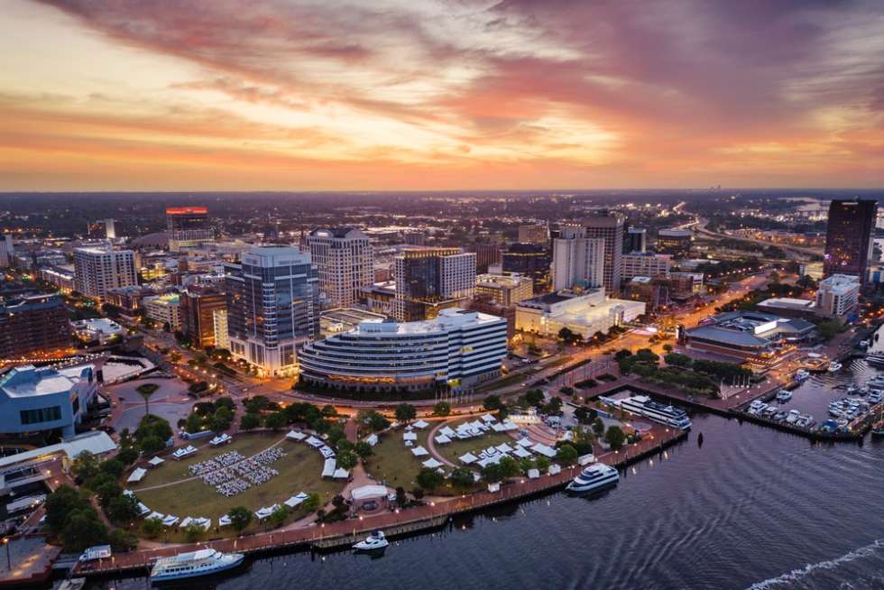 Norfolk, VA, one of the largest cities in Virginia