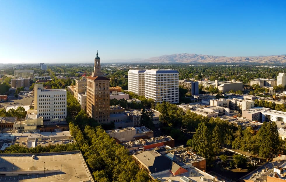  The view on the north part of the downtown of San Jose, California