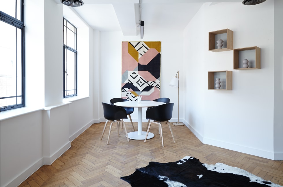 Move your furniture away from the walls. A table and four chairs