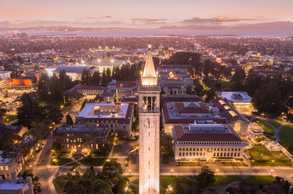 Berkeley Landmark from Drone in the Evening