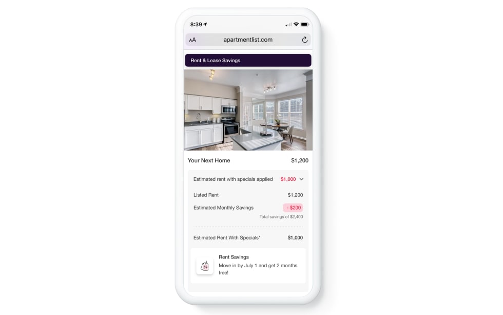 Move in specials on Apartment List (4)