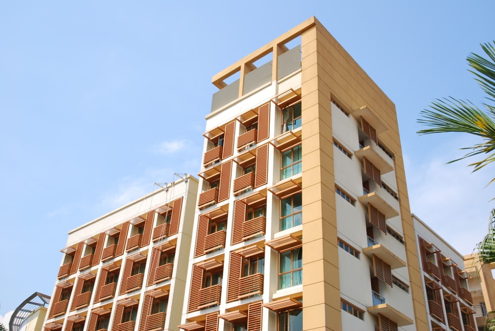  Typical view of a school dormitory building
