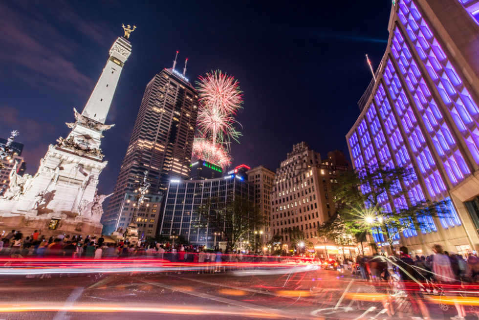 Fourth of July on Monument Circle, Downtown Indianapolis 