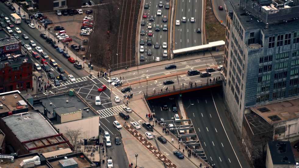 Storrow Drive traffic in Boston on Moving Day