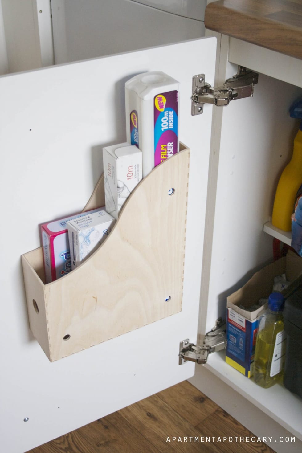 Take advantage of your under-the-counter space using a magazine file