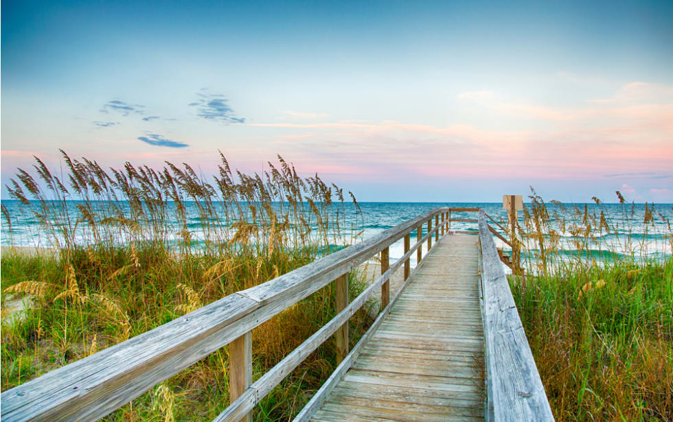 Public Beach access on Kure Beach on North Carolina's Atlantic coast