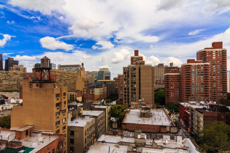 View of buildings in Midtown East, Murray Hill from a patio.