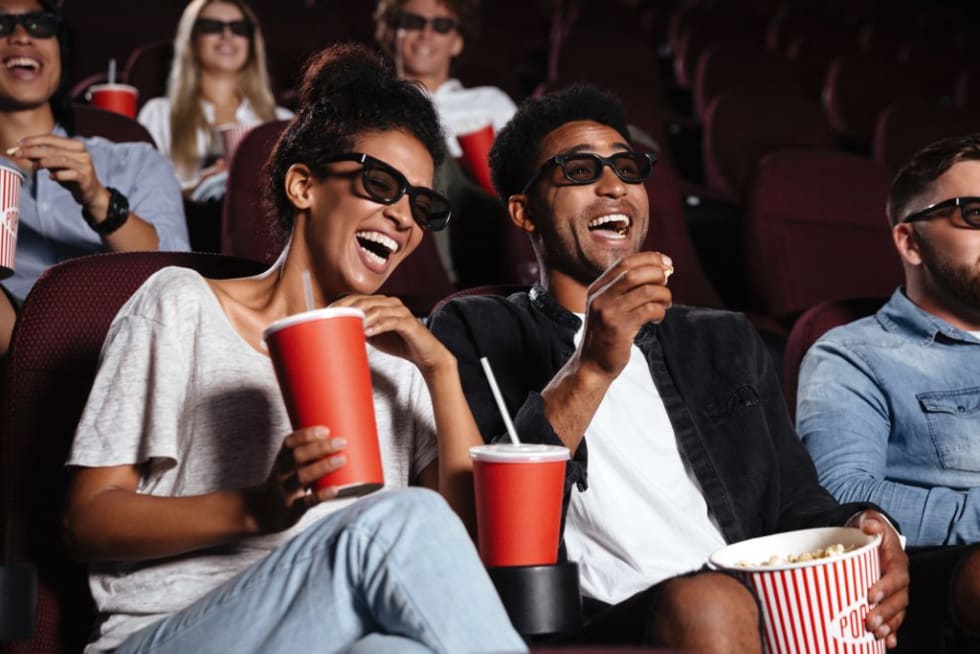 watching a movie with a friend