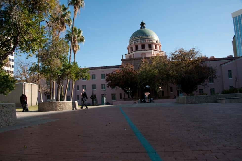 Presidio Plaza, behind the Pima County Courthouse.