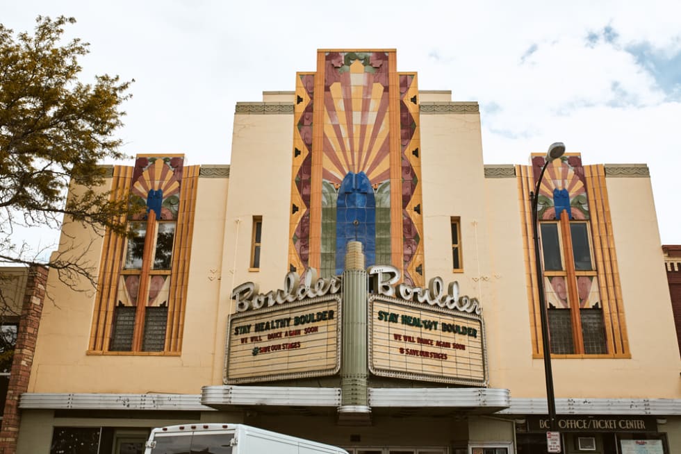 Marquee and exterior of Boulder Theater