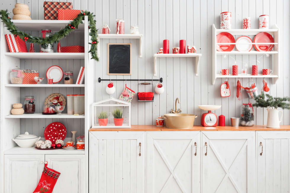 Christmas decorated kitchen