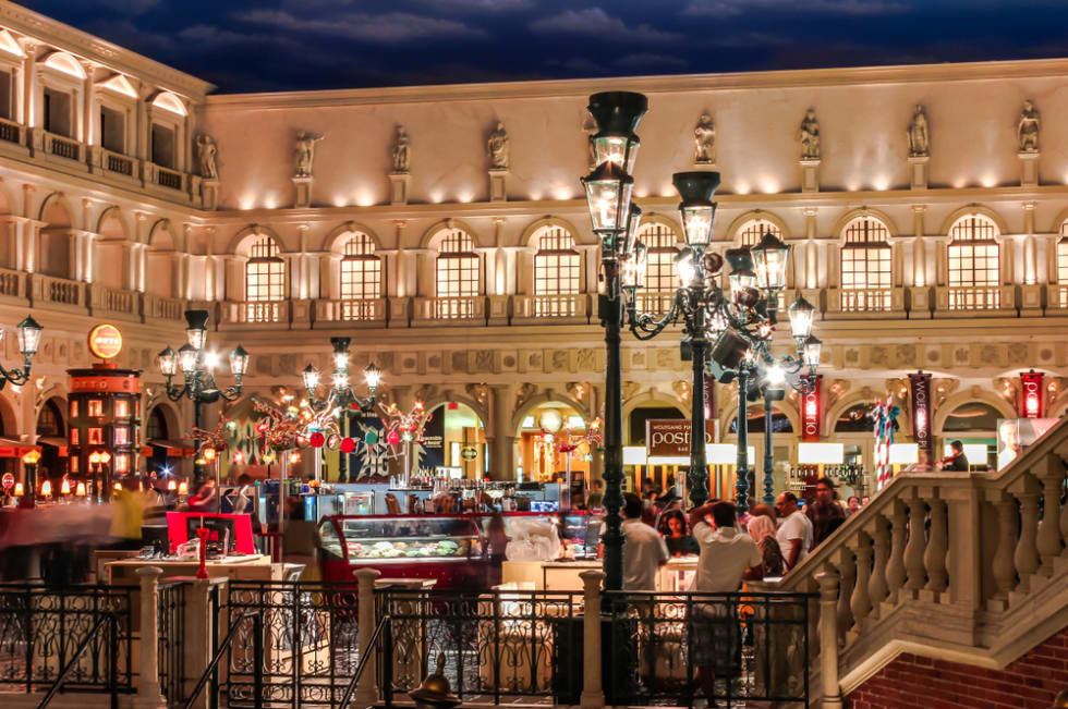 Indoor Food Court of a famous hotel in Las Vegas
