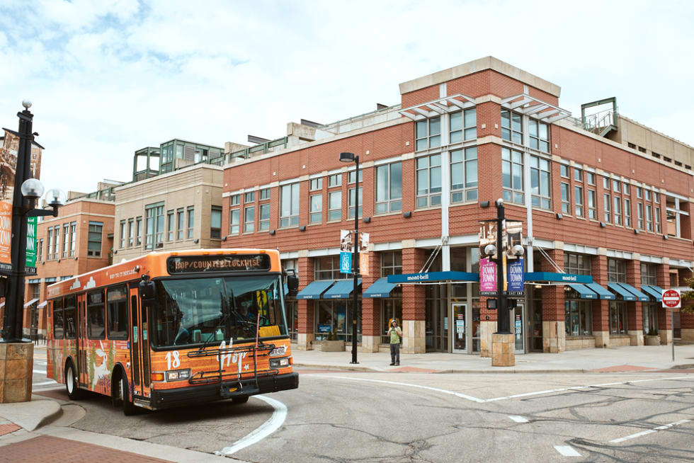 Boulder, Colorado bus along Pearl Street Mall
