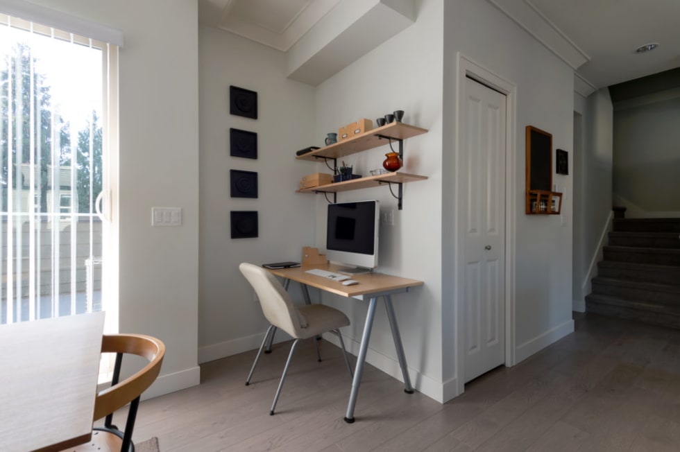 home office in a small apartment