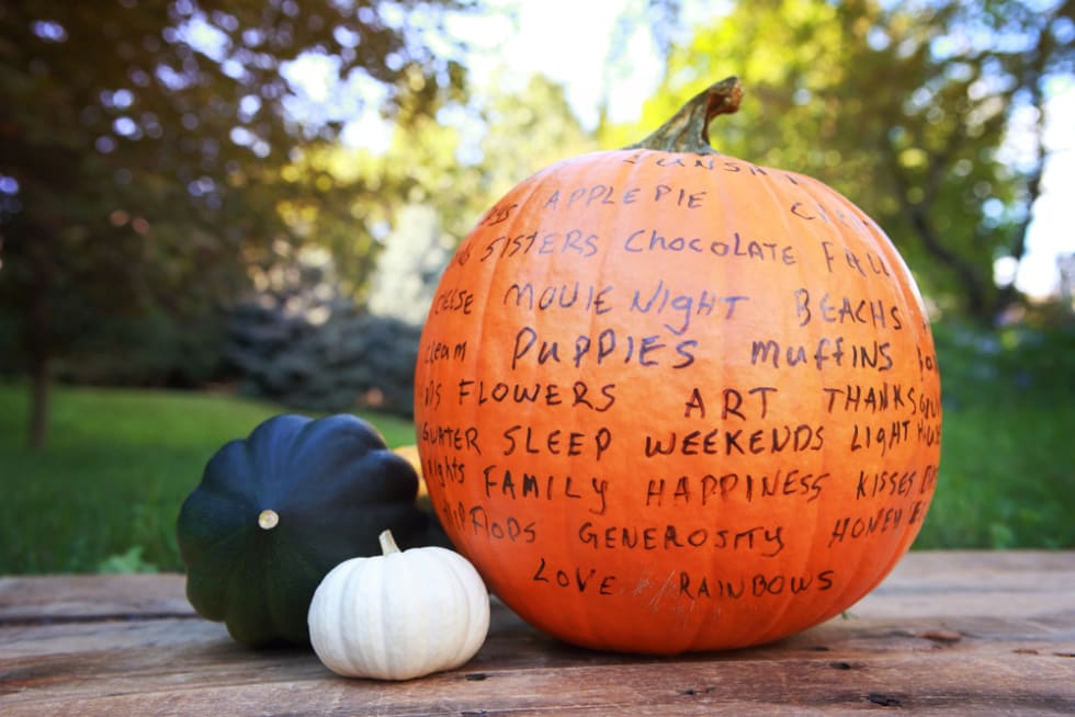 writing on pumpkin