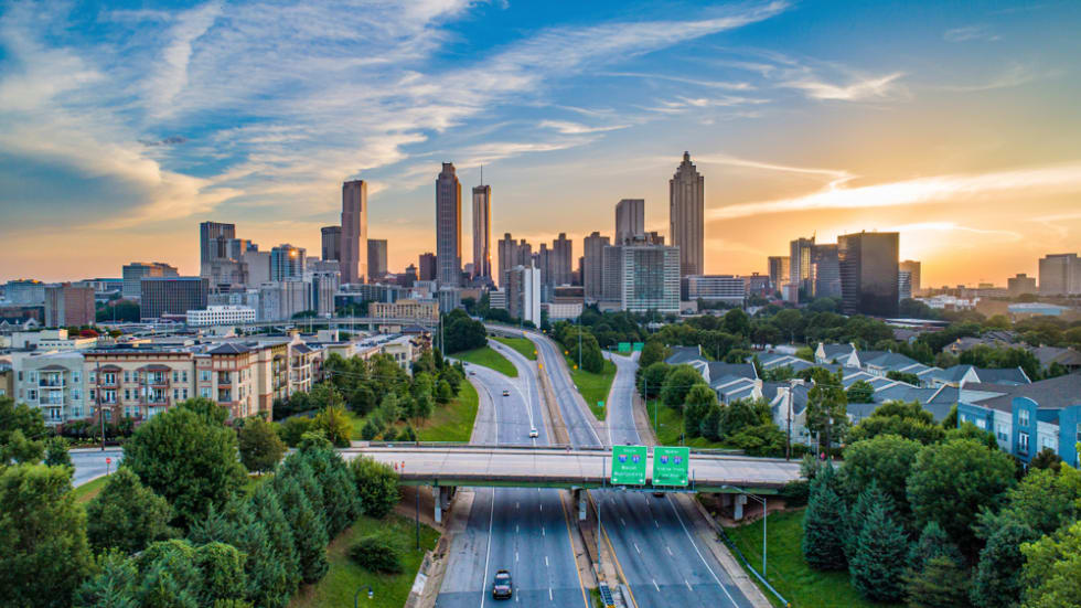 Freeway to Downtown Atlanta