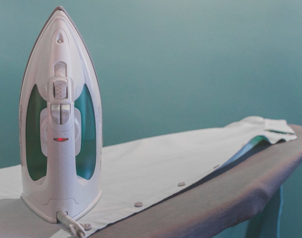 iron on ironing board
