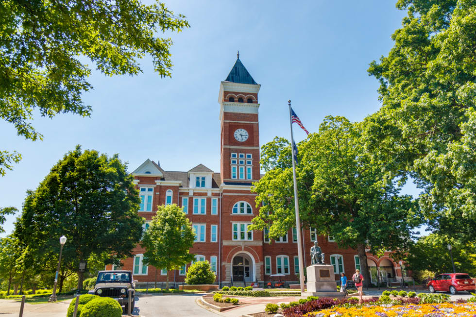 Tillman Hall at Clemson University on May 2, 2019 in Clemson, South Carolina