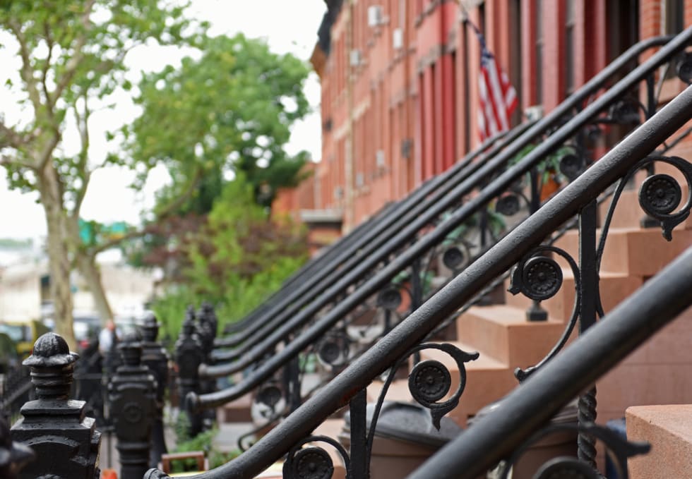 Brownstone homes in Windsor Terrace