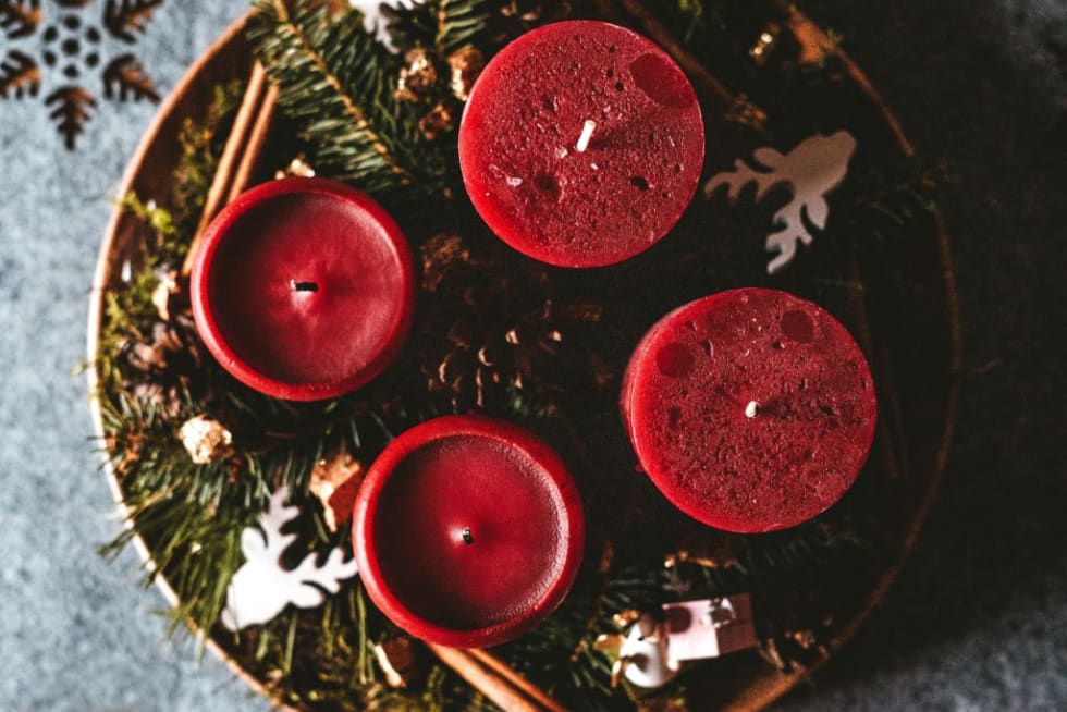 Homemade cinnamon candle holder