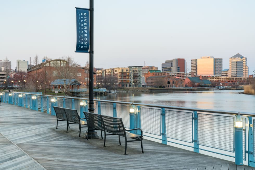 Wilmington, Delaware Skyline along the Christiana River