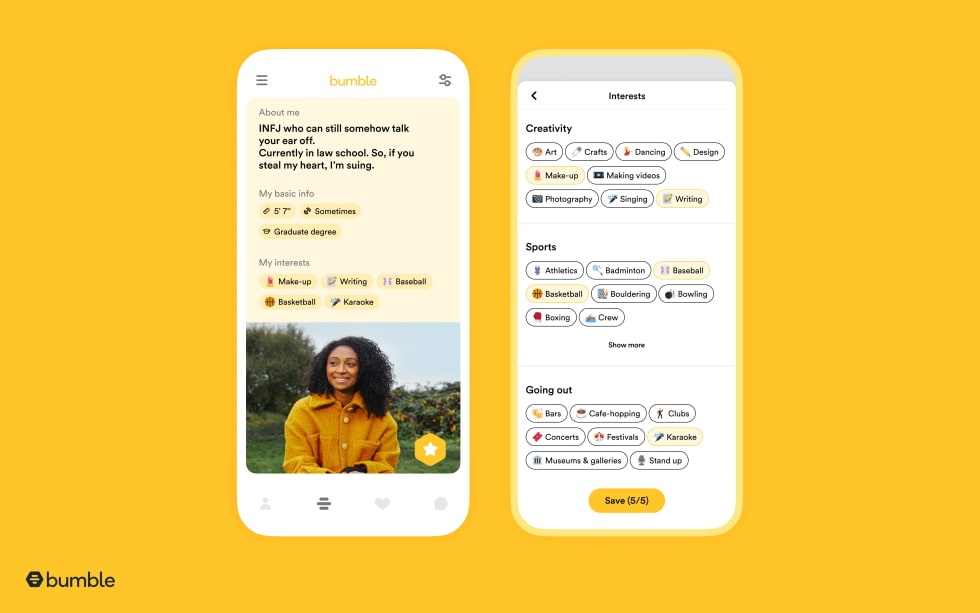 Bumble app screen