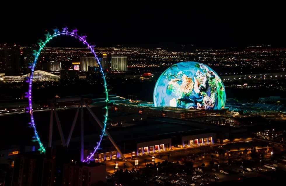 Sphere and High Roller in Las Vegas